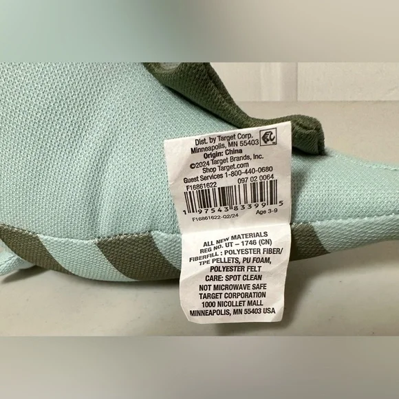 Pillowfort I LOST A TOOTH Kids' Milestone 12" Mint Green Alligator Plush Toy NWT - Picture 11 of 11